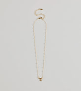 Memorable Glam Dainty Bow Charm Necklace