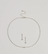 Finest Glam Rhinestone Necklace Set