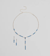 Luxe Glimmer Rhinestone Necklace And Earrings Set