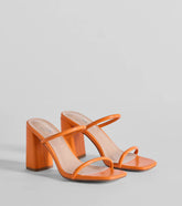 Versatile Dream Strappy Faux Leather Block Heels
