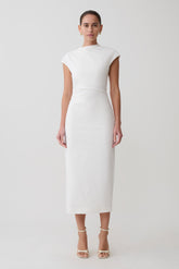 Lorena Cotton Midi Dress - White
