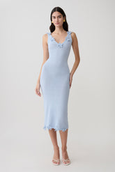 Rachael Knit Midi Dress - Light Blue